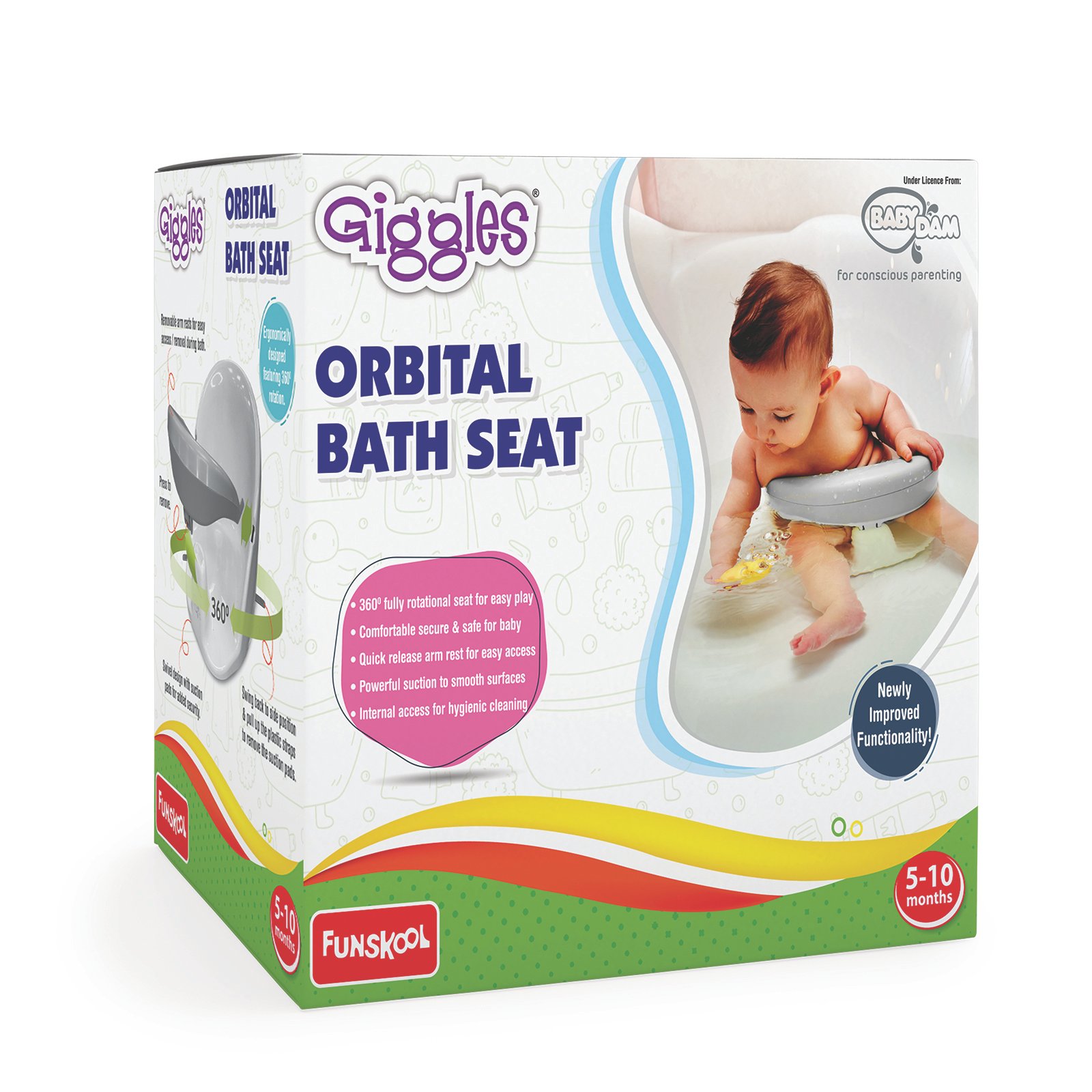 Funskool Orbital Bath Seat – Safe and Comfortable Bathing Support for Babies (5–10 Months)