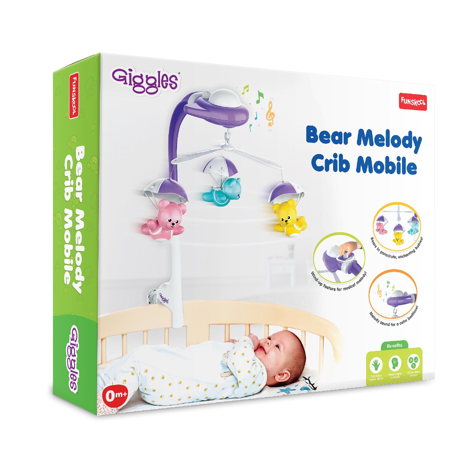 Funskool Giggles Bear Melody Crib Mobile – Soothing and Engaging Crib Toy (0+ Months)