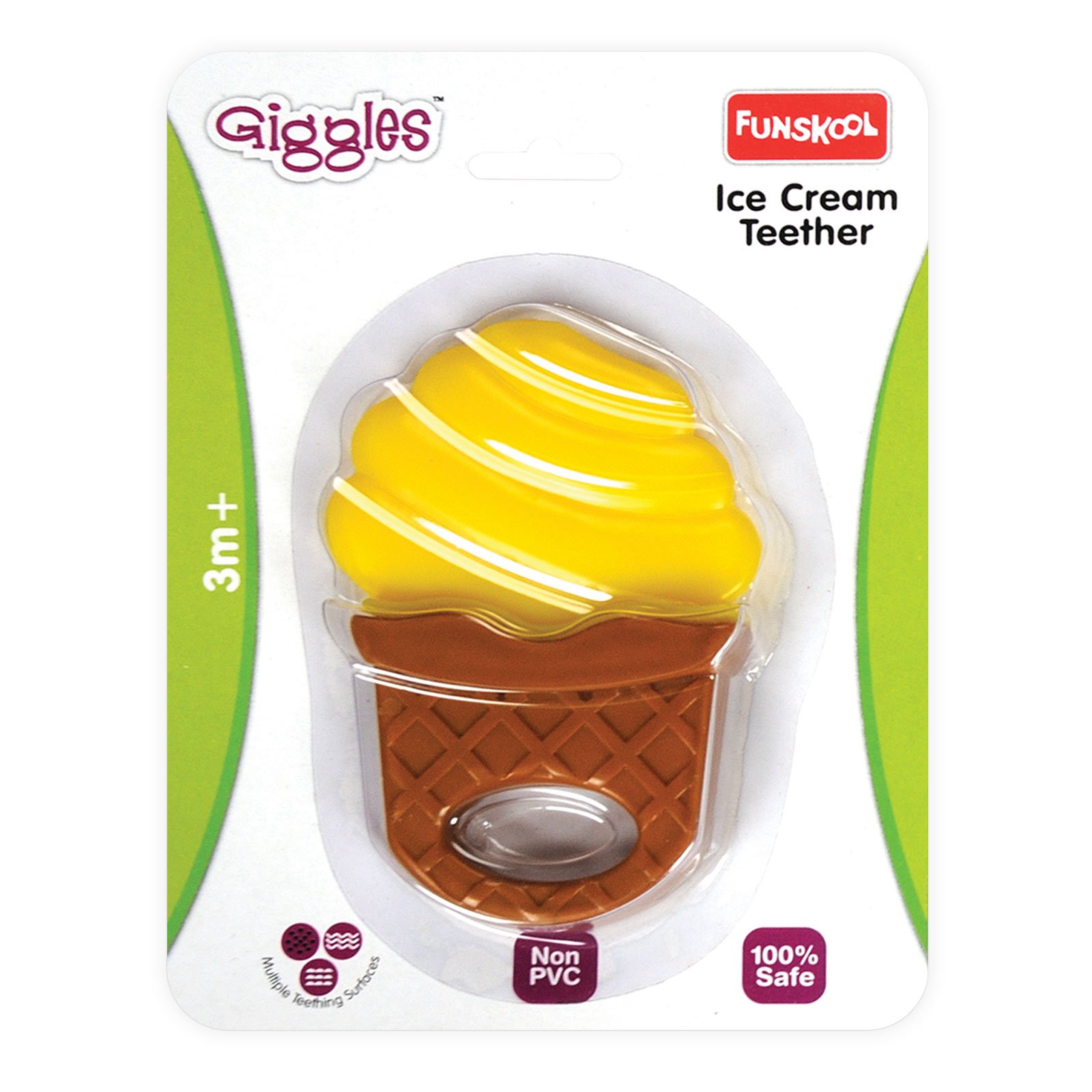Funskool Ice Cream Teether - Soothing Teething Toy for Babies, Suitable for Babies Aged 6+ Months