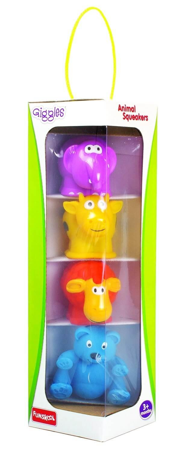Animal Squeakers 4s – Bright Squeaky Toy Set for Toddlers (3+ Months)